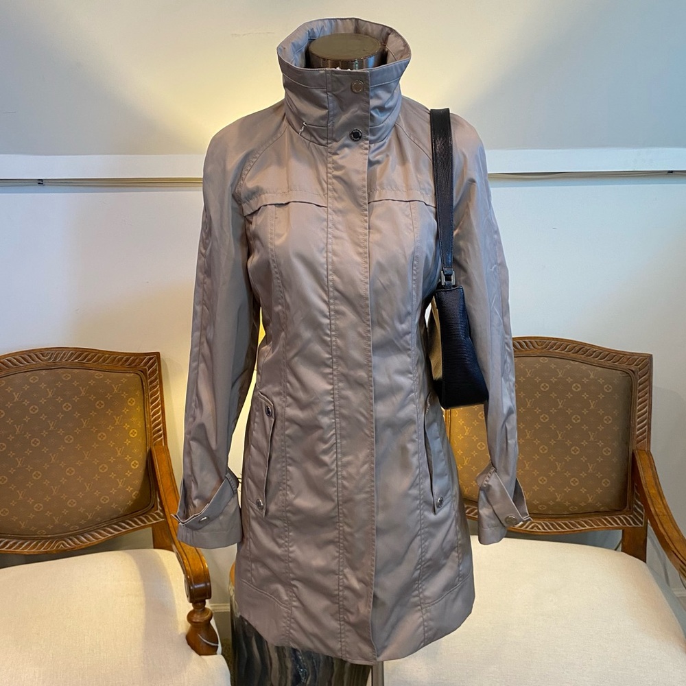 NWOT Calvin Klein Taupe Beige Trench Coat Anorak Jacket Women's Small Basic Chic